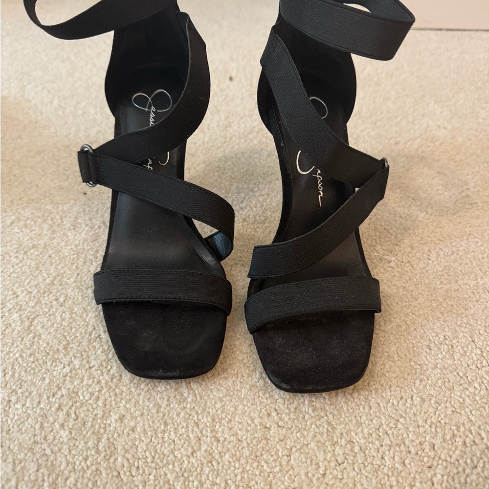 Elegant Jessica Simpson Black Strappy Heels